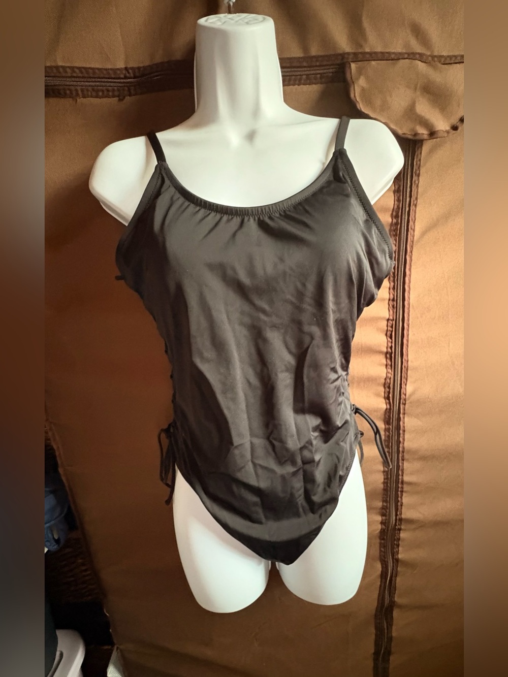 Victoria Secret Pink Women’s Black Side Ties Swimsuit /Size Large EUC